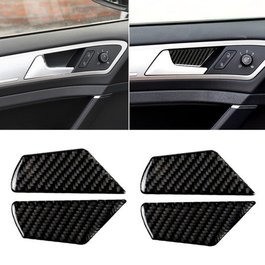 Car Carbon Fiber Door Inner Handle Wrist Panel Decorative Sticker for Volkswagen Golf 7 2013-2017 by buy2fix