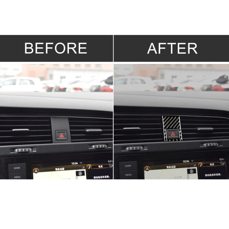 Car Carbon Fiber Emergency Light Frame Decorative Sticker for Volkswagen Golf 7 2013-2017, Left Drive by buy2fix