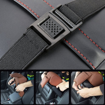 Universal Car PU Leather and Memory Foam Wrapped Armrest Box Car Armrest Box Mat with Phone Holder Storage Bag & Card Slot (Black Red) by buy2fix