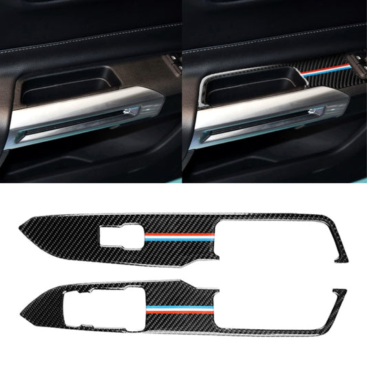 2 PCS Car USA Color Carbon Fiber Window Lift Panel Decorative Sticker for Ford Mustang 2015-2017, Left Drive by buy2fix