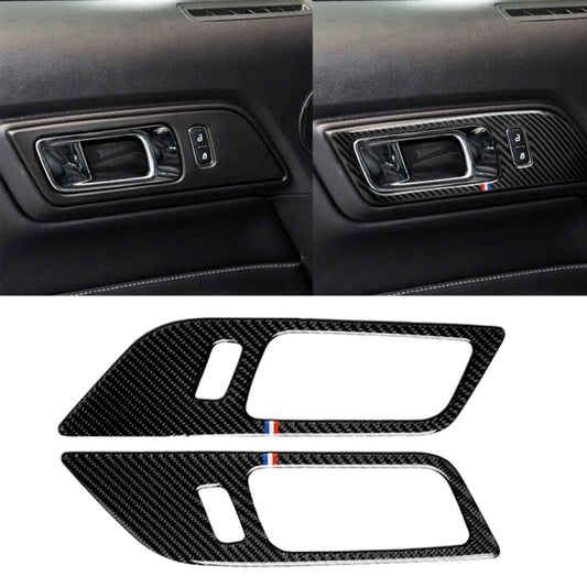 2 PCS Car USA Color Carbon Fiber Door Inner Handles Decorative Sticker for Ford Mustang 2015-2017 by buy2fix