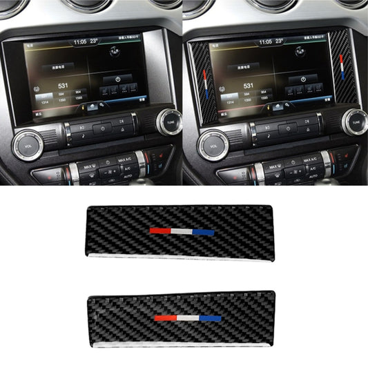 2 PCS Car USA Color Carbon Fiber Central Control Decorative Sticker for Ford Mustang 2015-2017 by buy2fix