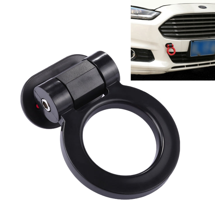 Car Truck Bumper Round Tow Hook Ring Adhesive Decal Sticker Exterior Decoration(Black) by buy2fix