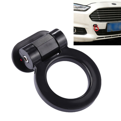 Car Truck Bumper Round Tow Hook Ring Adhesive Decal Sticker Exterior Decoration(Black) by buy2fix