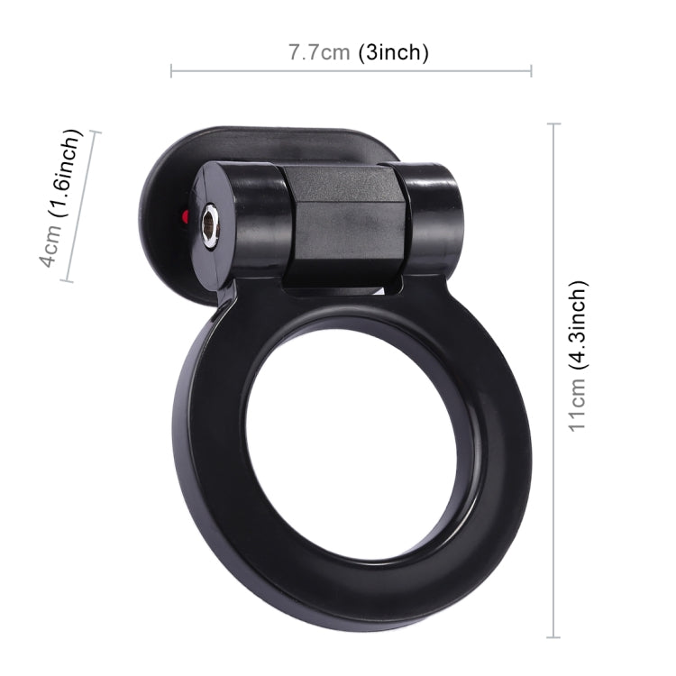 Car Truck Bumper Round Tow Hook Ring Adhesive Decal Sticker Exterior Decoration(Black) by buy2fix