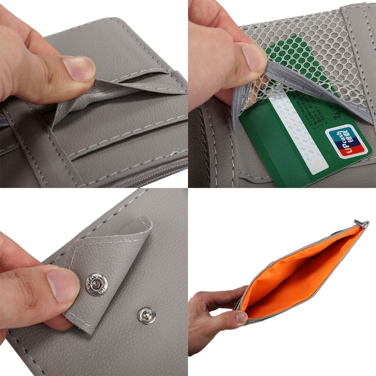 Car Sun Visor Board Paper Tissue Box CD Case Zipper Holder Card Bag Organizer (Grey) by buy2fix