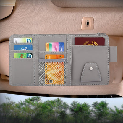 Car Sun Visor Board Paper Tissue Box CD Case Zipper Holder Card Bag Organizer (Grey) by buy2fix