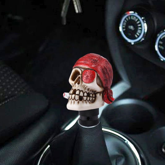 Pirate Skull Shaped Universal Vehicle Car Shifter Cover Manual Automatic Gear Shift Knob (Red) by buy2fix