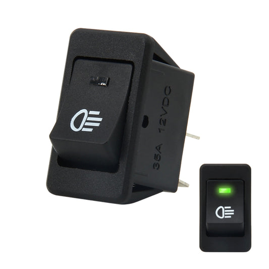 30 Amp 12 Volt Four Plugs LED ON OFF Car Fog Light Switch (Green Light) by buy2fix