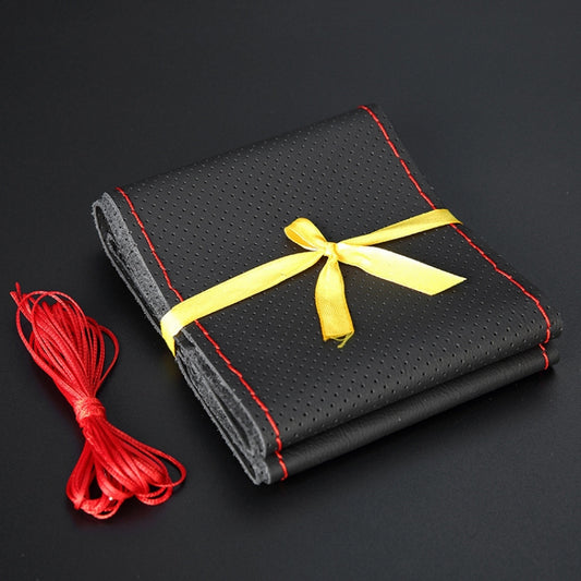 Four Seasons Genuine Leather Hand-stitched Car Adaptation Steering Wheel Cover for 38cm Steering Wheel by buy2fix