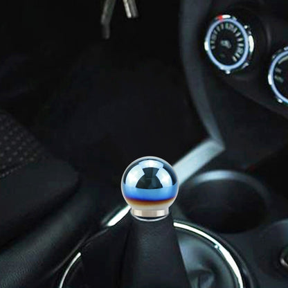 Universal Car Blue Ball Shape Aluminum Alloy Gear Shifter Lever Manual Automatic Shift Knob Adapter by buy2fix