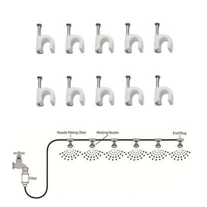 Outdoor Lawn Garden PE Hose Mist Watering Line Misting Cooling System with 26 x Mist Nozzles, Length: 18m(Black) - Watering & Irrigation by buy2fix | Online Shopping UK | buy2fix