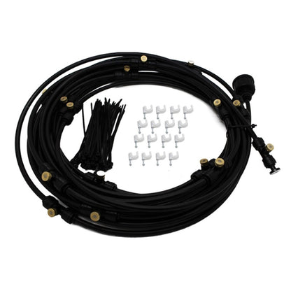 Outdoor Lawn Garden PE Hose Mist Watering Line Misting Cooling System with 26 x Mist Nozzles, Length: 18m(Black) - Watering & Irrigation by buy2fix | Online Shopping UK | buy2fix