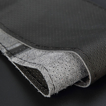 Car Genuine Leather Hand-stitched Adaptation Steering Wheel Cover, For Steering Wheel Size 37-38cm(Brown) by buy2fix