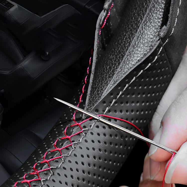 Car Genuine Leather Hand-stitched Adaptation Steering Wheel Cover, For Steering Wheel Size 37-38cm(Brown) by buy2fix