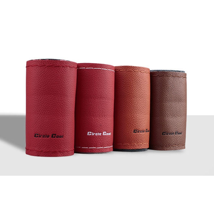 Car Universal 38cm Genuine Leather Hand-stitched Steering Wheel Cover(Black Red) by buy2fix