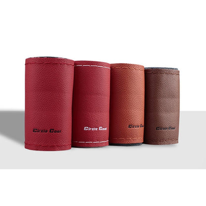 Car Universal 38cm Genuine Leather Hand-stitched Steering Wheel Cover(Brown) by buy2fix