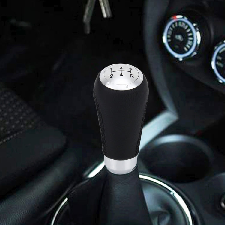 Universal Car Modified Shifter Black Leather Lever Manual 5-Speed Gear Shift Knob by buy2fix