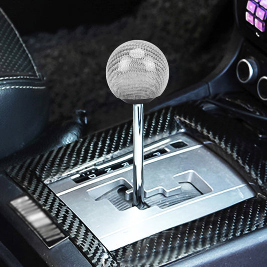 Universal Vehicle Car Shifter Cover Manual Automatic Carbon Fiber Ball Gear Shift Knob (Silver) - Shift Knob by buy2fix | Online Shopping UK | buy2fix