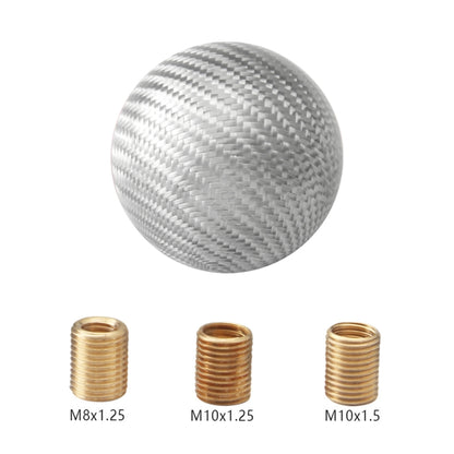 Universal Vehicle Car Shifter Cover Manual Automatic Carbon Fiber Ball Gear Shift Knob (Silver) - Shift Knob by buy2fix | Online Shopping UK | buy2fix