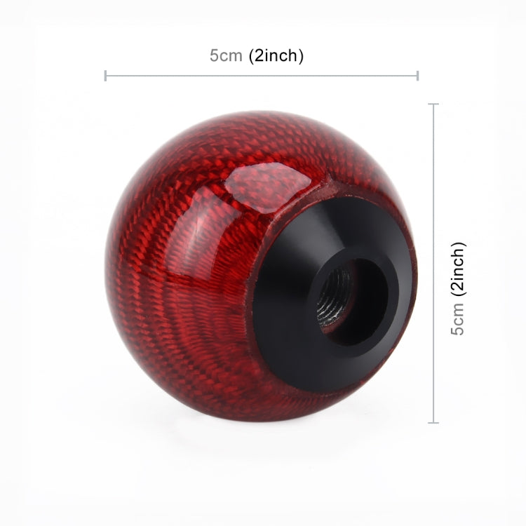 Universal Vehicle Car Shifter Cover Manual Automatic Carbon Fiber Ball Gear Shift Knob(Red) by buy2fix