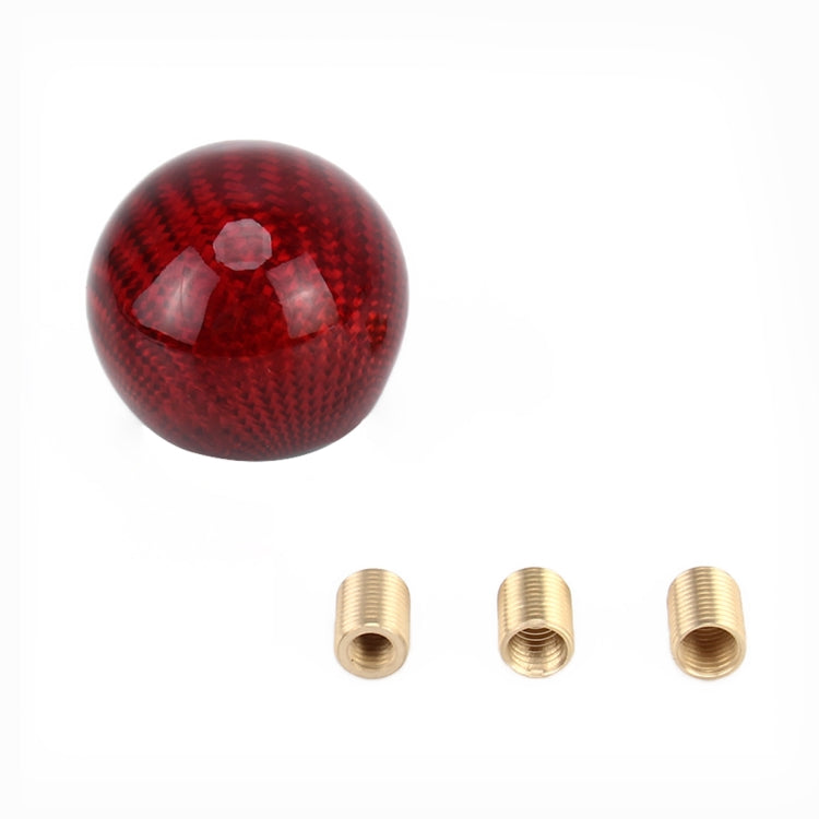 Universal Vehicle Car Shifter Cover Manual Automatic Carbon Fiber Ball Gear Shift Knob(Red) by buy2fix
