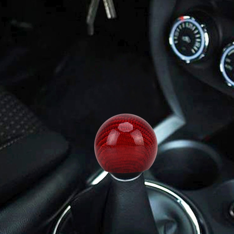 Universal Vehicle Car Shifter Cover Manual Automatic Carbon Fiber Ball Gear Shift Knob(Red) by buy2fix