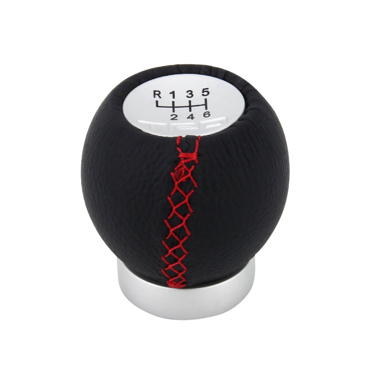 Universal Car Modified Shifter Black Leather Lever Manual 6-Speed Gear Shift Knob by buy2fix