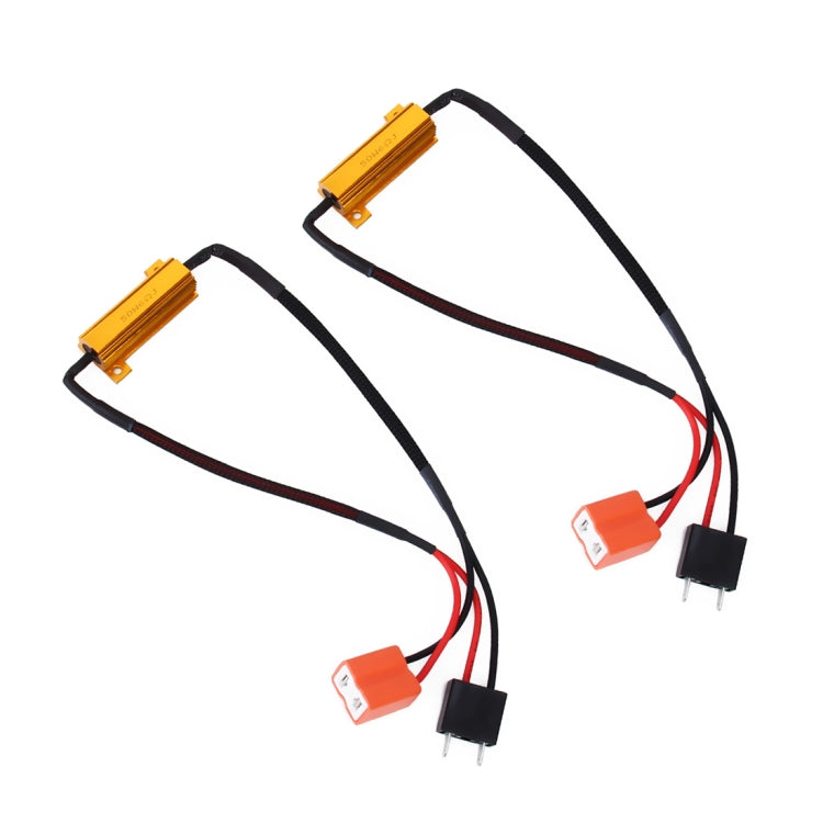 2 PCS H7 50W 6 Ohms Load Resistor Car Canbus Error Canceller Decoder Cable by buy2fix