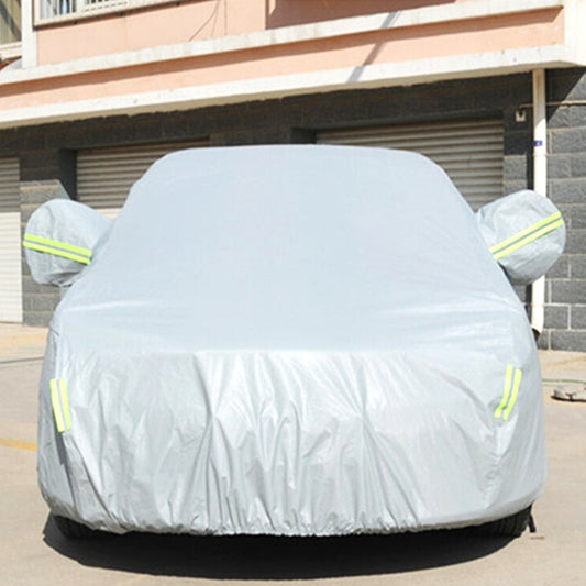 PVC Anti-Dust Sunproof Hatchback Car Cover with Warning Strips, Fits Cars up to 4.4m 172 inch Length by buy2fix