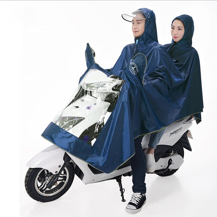 Universal Super Water-Resistant Dual Hooded Motorcycle Rain Poncho Coat Raincoat(Blue) by buy2fix