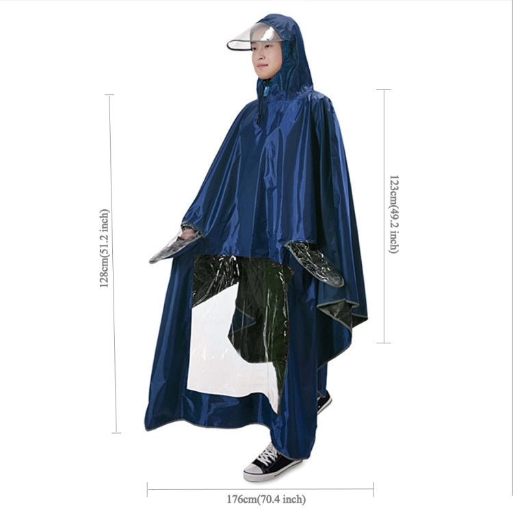 Universal Super Water-Resistant Dual Hooded Motorcycle Rain Poncho Coat Raincoat(Blue) by buy2fix