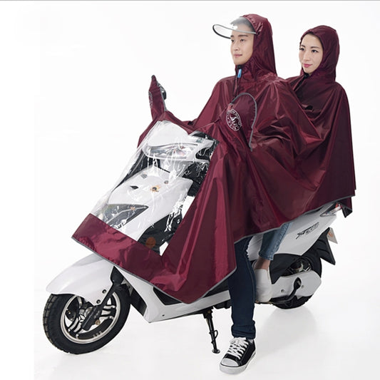 Universal Super Water-Resistant Dual Hooded Motorcycle Rain Poncho Coat Raincoat(Brown) by buy2fix