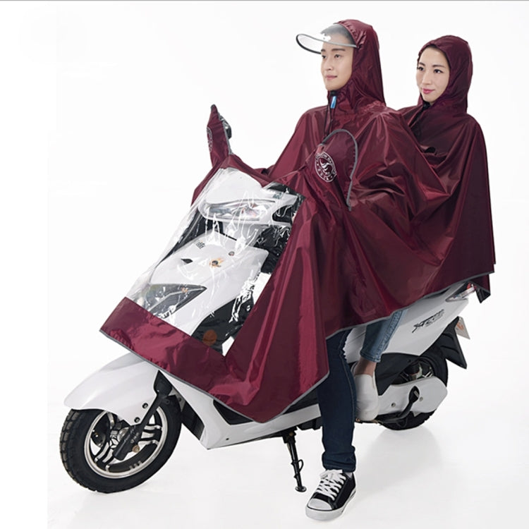 Universal Super Water-Resistant Dual Hooded Motorcycle Rain Poncho Coat Raincoat(Brown) by buy2fix
