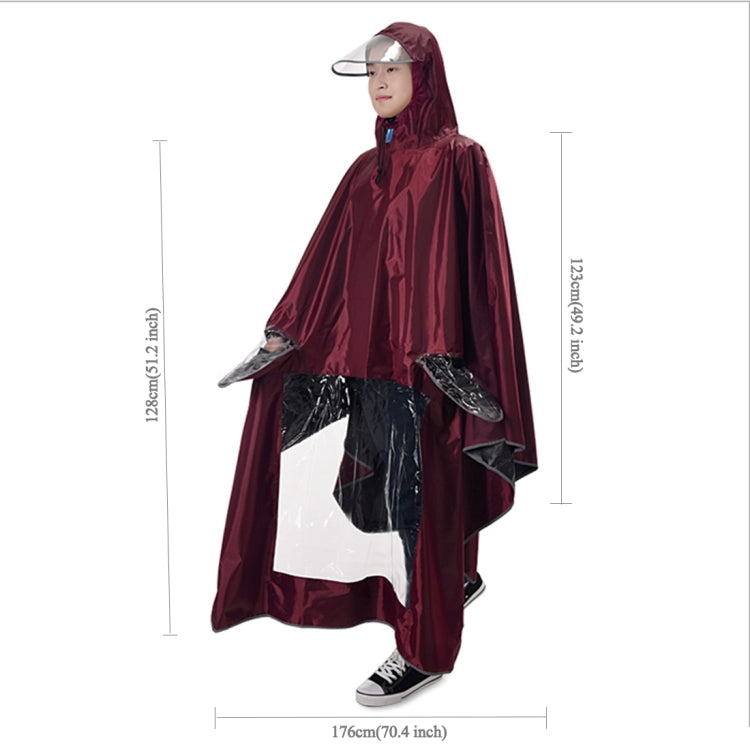 Universal Super Water-Resistant Dual Hooded Motorcycle Rain Poncho Coat Raincoat(Brown) by buy2fix