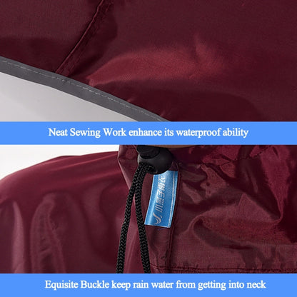 Universal Super Water-Resistant Dual Hooded Motorcycle Rain Poncho Coat Raincoat(Brown) by buy2fix