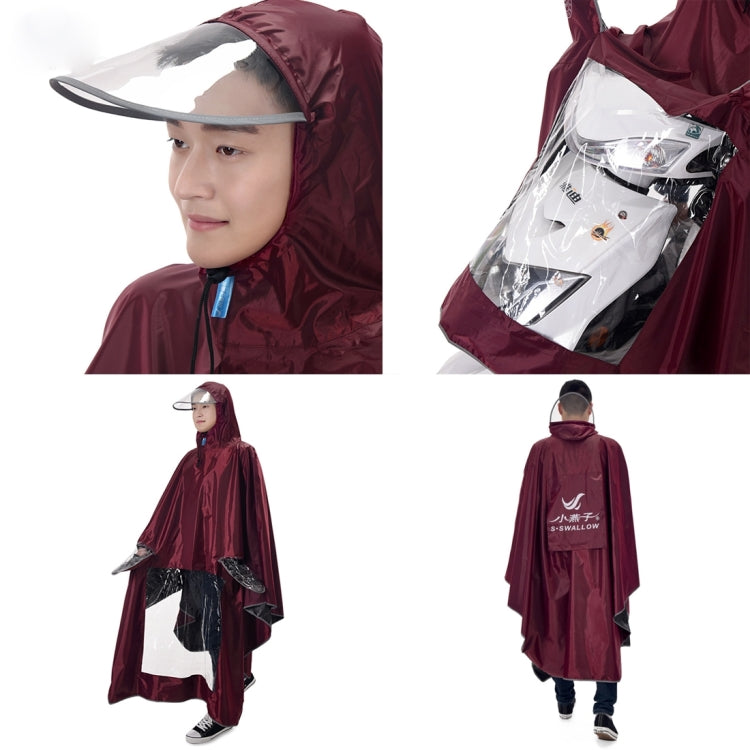 Universal Super Water-Resistant Dual Hooded Motorcycle Rain Poncho Coat Raincoat(Brown) by buy2fix