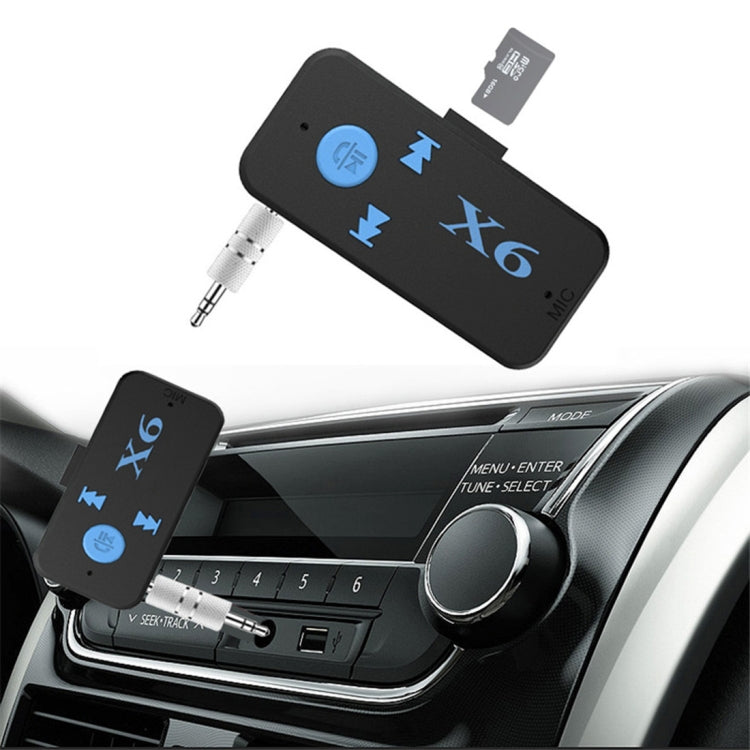 HQX6 Car Bluetooth V4.1 Audio Music Player Receiver Adapter, Support Wireless Hands-free & TF Card & USB Charge - Bluetooth Adapters by buy2fix | Online Shopping UK | buy2fix