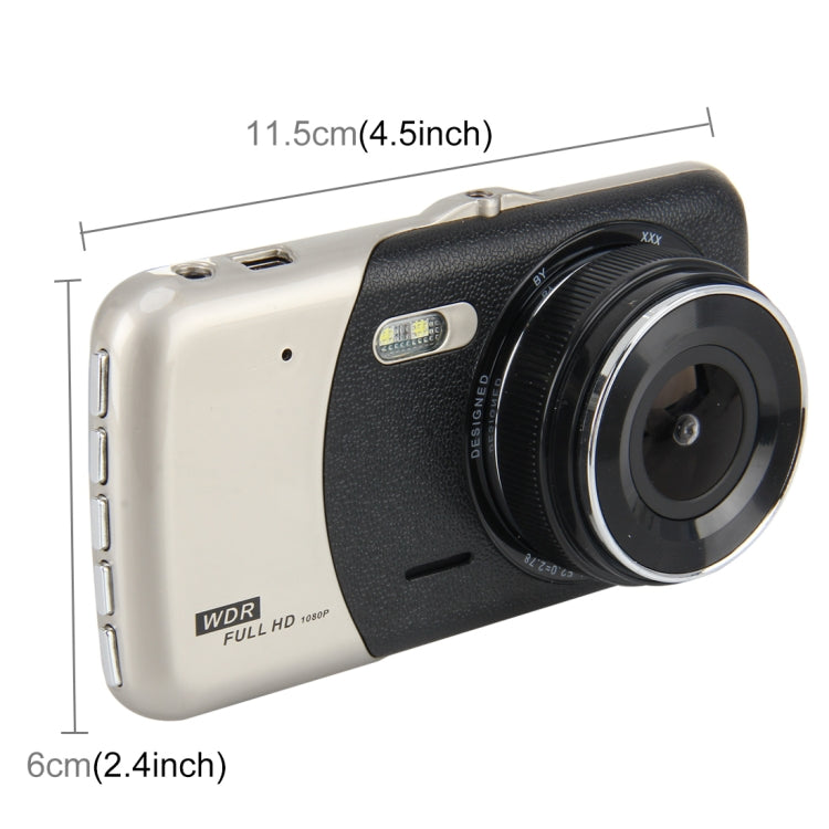 4 inch HD Video Recording HD Display Car Recorder with Separate F2.0 Camera, 12MP 170 Degrees Wide-angle/ Rear View Loop Recording/ G-Sensor Recording/ WDR Full HD/ Front Camera 1080P/ Rear Camera 720P/ Support 32G TF Card - Car DVRs by buy2fix | Online Shopping UK | buy2fix