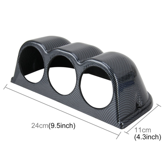 60mm Universal Horizontal Carbon lead Material 3 Triple Auto Car Dash Gauge Meter Pod Mount Holder Dashboard 3 Hole Cup Vehicle Performance Meter Instrument Accessories by buy2fix