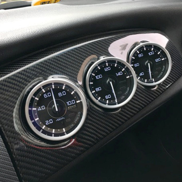 60mm Universal Horizontal Carbon lead Material 3 Triple Auto Car Dash Gauge Meter Pod Mount Holder Dashboard 3 Hole Cup Vehicle Performance Meter Instrument Accessories by buy2fix