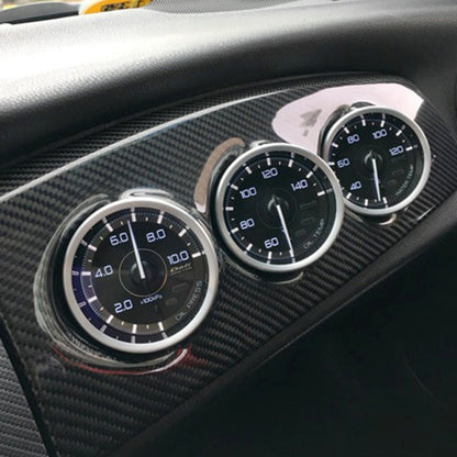 60mm Universal Horizontal Carbon lead Material 3 Triple Auto Car Dash Gauge Meter Pod Mount Holder Dashboard 3 Hole Cup Vehicle Performance Meter Instrument Accessories by buy2fix