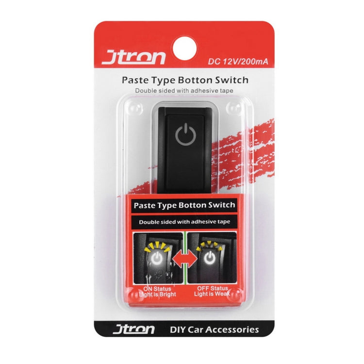 Jtron Car DIY Switch Paste Type Button Switch Paste Type Button Switch Double Sided with Adhesive Tape OFF/ON DC 12V/200mA - Car Switches by buy2fix | Online Shopping UK | buy2fix