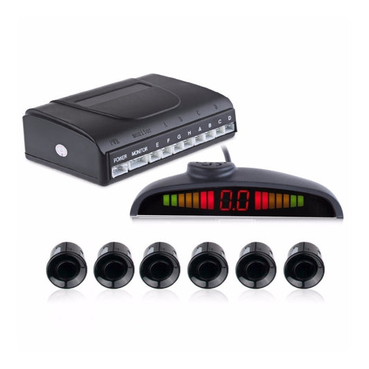 PZ-300-6 Car Parking Reversing Buzzer and LED Sensors Parking Alarm Assistance System with 6 Rear Radar - Radar Detectors by buy2fix | Online Shopping UK | buy2fix