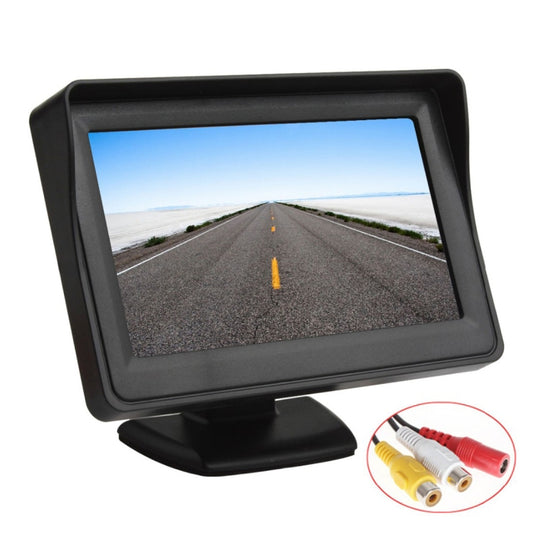 PZ601-C TFT LCD 2 Video Input 4.3 Inch Parking Monitor 2 in 1 with 648*488 Pixels Rear View Camera Glass Lens with 6m RCA Video Cable - Rear View Cameras by buy2fix | Online Shopping UK | buy2fix