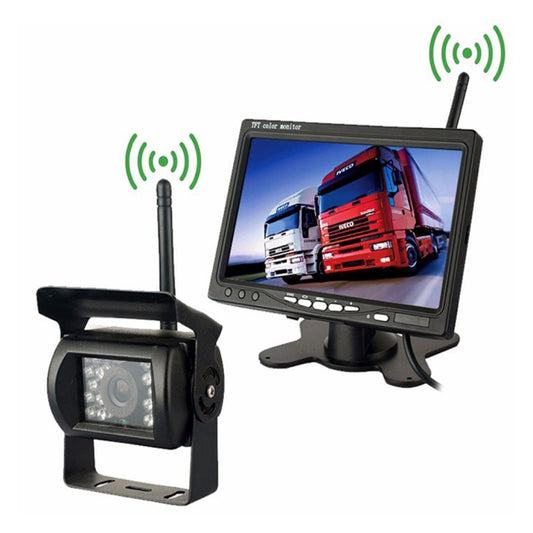 PZ607-W Wireless Vehicle Truck Backup Camera and Monitor Infrared Night Vision Rear View Camera with 7 inch HD Monitor for RV Trailer - Rear View Cameras by buy2fix | Online Shopping UK | buy2fix