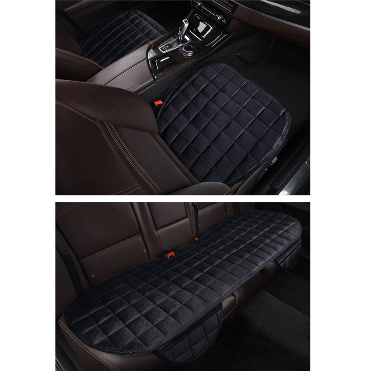 3 PCS / Set Warm Car Seat Cover Cushion Five Seats Universal Two Front Row Seat Covers and One Back Row Seat Cover Car Non-slip Chair Pad Warm Car Mats No Back Plush Cushion(Black) by buy2fix
