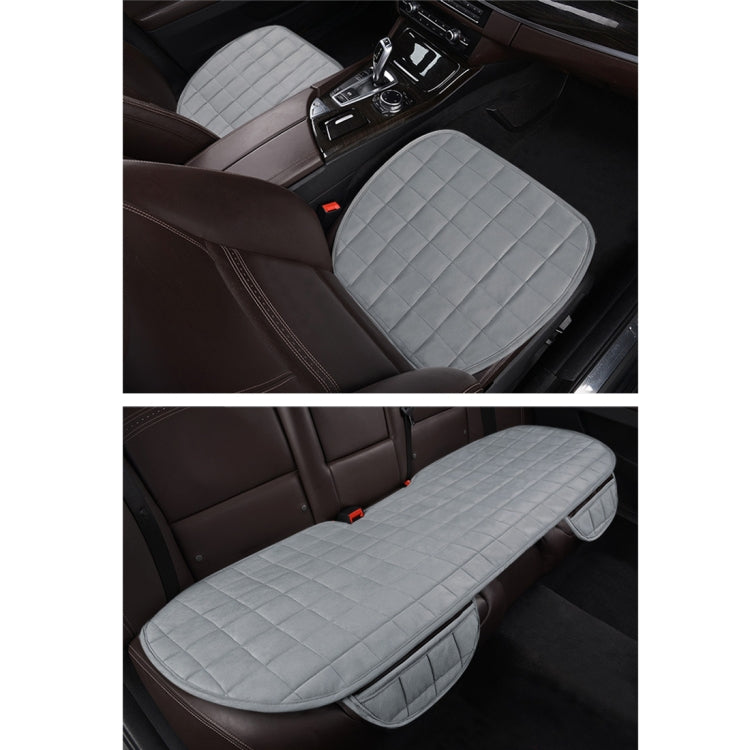 3 PCS / Set Warm Car Seat Cover Cushion Five Seats Universal Two Front Row Seat Covers and One Back Row Seat Cover Car Non-slip Chair Pad Warm Car Mats No Back Plush Cushion(Grey) by buy2fix