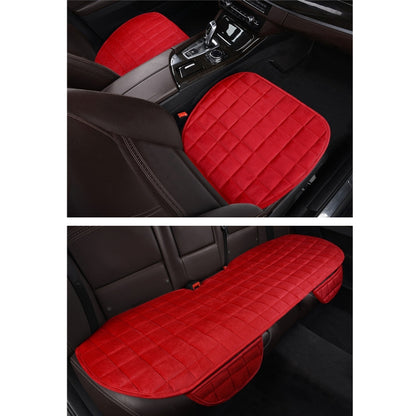 3 PCS / Set Warm Car Seat Cover Cushion Five Seats Universal Two Front Row Seat Covers and One Back Row Seat Cover Car Non-slip Chair Pad Warm Car Mats No Back Plush Cushion(Red) by buy2fix