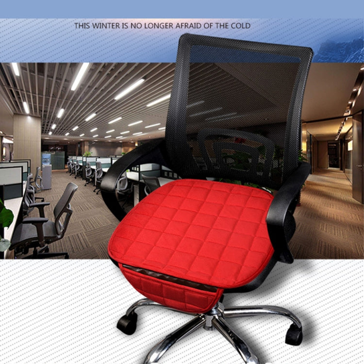 3 PCS / Set Warm Car Seat Cover Cushion Five Seats Universal Two Front Row Seat Covers and One Back Row Seat Cover Car Non-slip Chair Pad Warm Car Mats No Back Plush Cushion(Red) by buy2fix